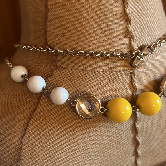 EUC Banana Republic Yellow/White/Gold Necklace - Adjustable 36” - Picture 8 of 12